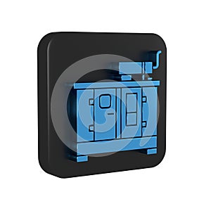 Blue Diesel power generator icon isolated on transparent background. Industrial and home immovable power generator