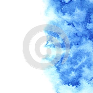 Blue diffluent watercolor background