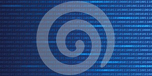 Blue digital binary code web technology background