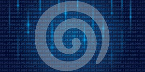 blue digital binary code web technology background