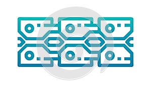 Blue Digital Circuit Network Pattern, vector design Generative AI