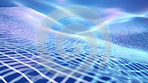 Blue digital data network grid abstract background