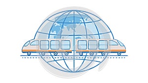 Blue Digital Globe Grid Vector Design, vector design Generative AI