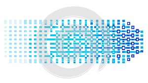 Blue Digital Halftone Dot Gradient Pattern, vector design Generative AI