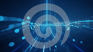 Blue digital highway light streaks abstract