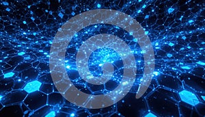 Blue Digital Network Abstract Background