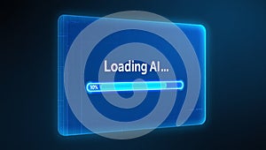 Artificial Intelligence Loading Bar Progress Indicator Displaying Loading AI