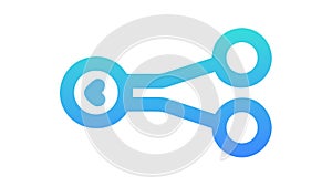 Blue Digital Share Network Icon, vector design Generative AI