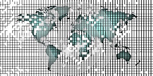BLUE Digital silhouette of world map 1