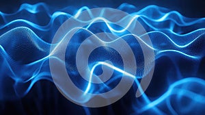 Blue digital wave surface generating technology data visualization