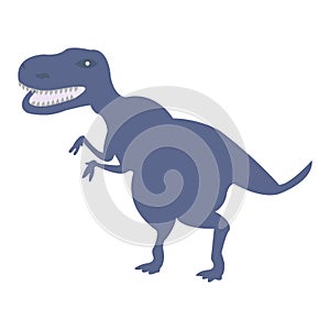 A blue dinosaur with sharp white teeth vector