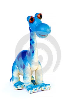 Blue dinosaur toy isolated