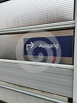 Blue Directional Exit Sign 