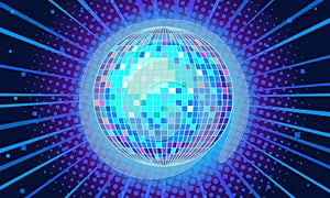 Blue disco ball background