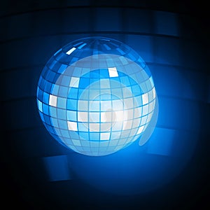 Blue disco ball illustration