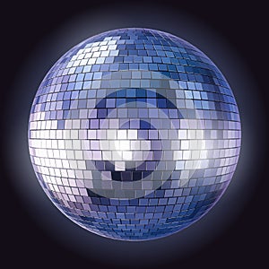 Blue Disco Ball on Dark Background