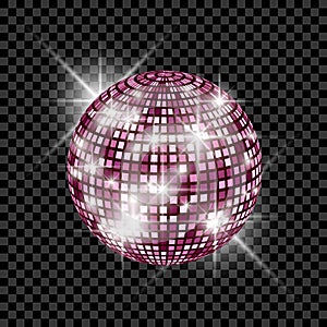 Blue Disco Ball isolated on a transparent background. Vector EPS 10 illustration