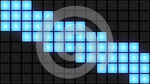 Blue Disco nightclub dance floor wall glowing light grid background vj loop