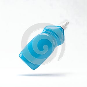 A blue dish soap bottle