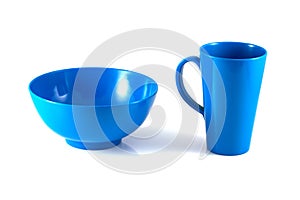 Blue disk and green cup isolate