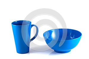 Blue disk and green cup isolate