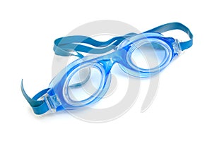 Blue dive goggles