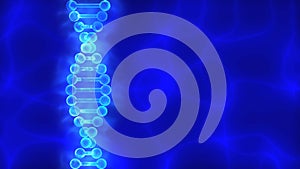 Blue DNA (deoxyribonucleic acid) background with waves