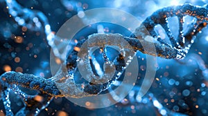 Blue DNA Helix - AI Generated