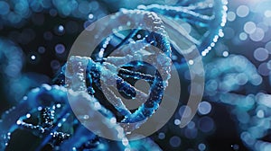 The blue DNA helix.AI generated image