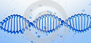 Blue DNA Helix Structure - Biotechnology and Genetic Research. Genetic Code Visualization
