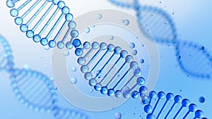 Blue DNA Helix Structure - Biotechnology and Genetic Research. Genetic Code Visualization
