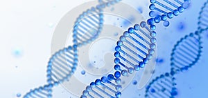 Blue DNA Helix Structure - Biotechnology and Genetic Research. Genetic Code Visualization