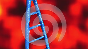 Blue DNA molecules Abstract technology science concept of biochemistry animation 3D rendering