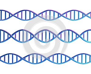 Blue DNA molecules structures isolated on white