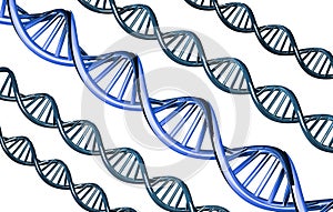 Blue DNA outstanding, dominant gene, isolated on white background, 3d rendered