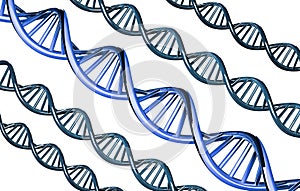 Blue DNA outstanding, dominant gene, isolated on white background, 3d rendered photo