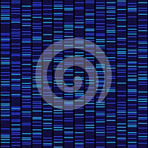 Blue Dna Sequence Results on Black Seamless Background. Vector