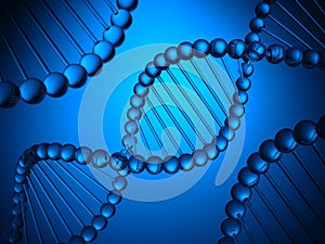 Blue DNA structure science research biology and medical concept