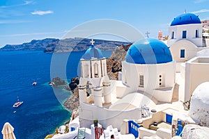 Blue dome churches in Oia