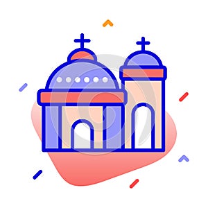 Blue Domed, Church, Santorini, Greece fully editable vector icons