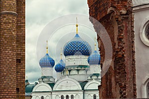 Blue domes of the Epiphany Monastery in Uglich