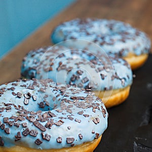 Blue donuts