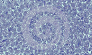 Blue Doodles of Abstract Shapes Seamless Pattern