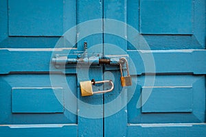 Blue door double lock