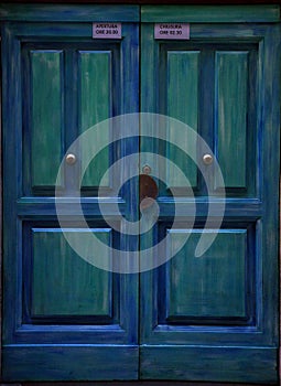 Blue door in Italy