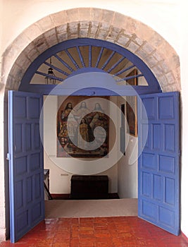 Blue Door at Museum Historico, Cusco, Peru