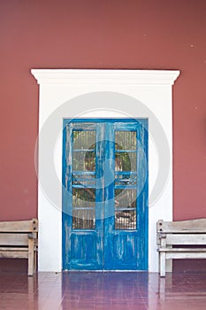 Blue door.