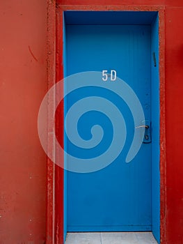 Blue door in south Tel Aviv