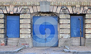 Blue door and windows locked