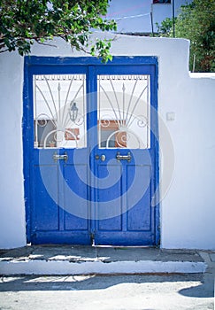 Blue doors in Skiathos island